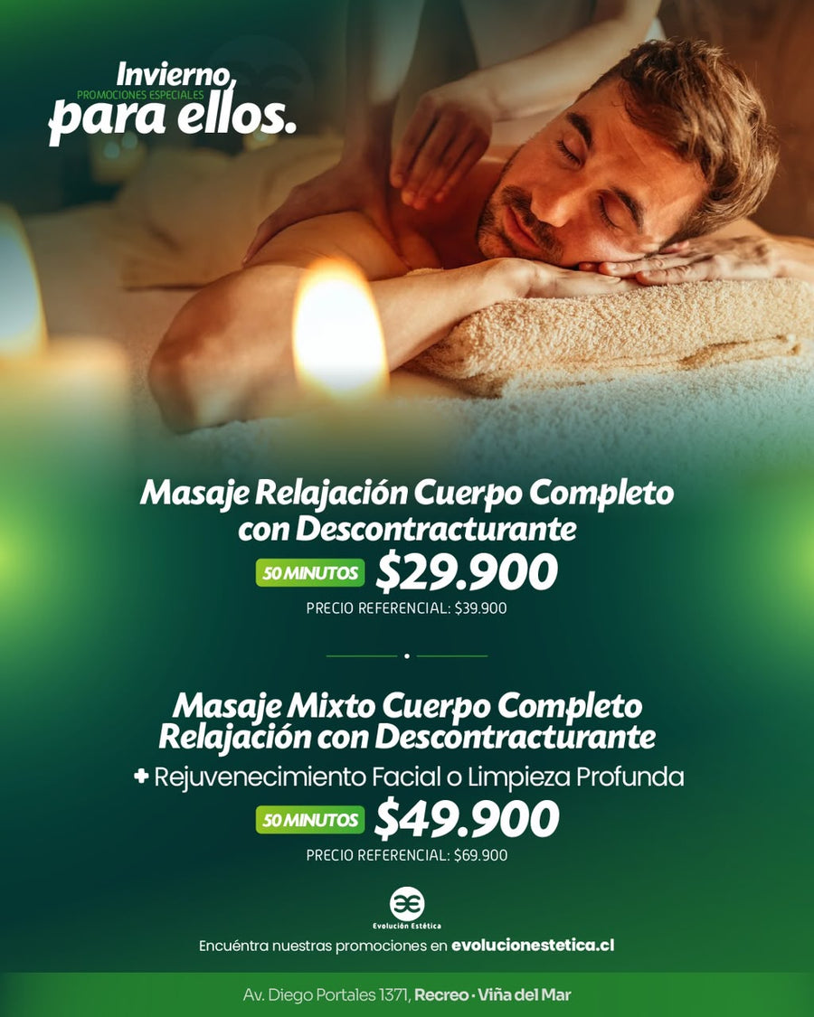 Masaje de Relajación + Descontracturante Localizado 50 minutos